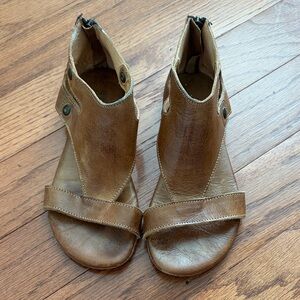 Bed Stu Brown Leather Open-Toe Ankle Sandals